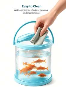 1pc Foldable Mini Fish Tank, Transparent Fish Transport Container/Fishing Bucket, Suitable For Fishing, Releasing, Beach Trips, Lakeside Outings And Outdoor Activities - Multicolor - View 5