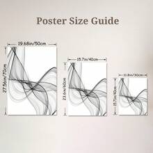 3pcs Set Unframed Minimalist Black And White Wavy Line Canvas Art Prints, Abstract Modern Wall Decor Posters For Living Room And Bedroom, Rolled Canvas Pictures (No Frame Included) - A - View 3