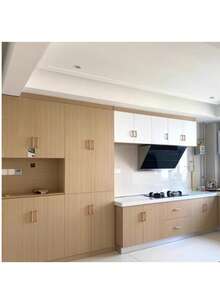 Pegangan Furnitur Kayu Minimalis Modern Warna Kayu Alami Tarikan Laci Lemari Dapur Aksesori Perangkat Keras Furnitur Kayu Solid - pohon beech - View 9