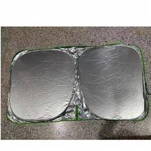 1Pc Silver Reflective Car Sun Shade. Thick Durable Fabric Blocks Sunlight, Heat And UV Rays To Protect Interiors. Foldable And Tool-Free For Easy Use, Fits Most Cars. - Multicolor - View 7