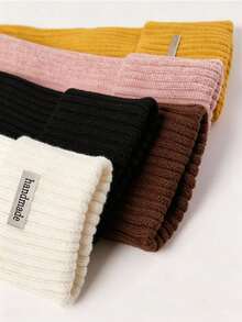 5 Pairs Ribbed Knit Leg Warmers, Y2K Slouchy Stacked Socks, Solid Color Fold-Over Cuff Calf Socks, Preppy JK Casual Boot Covers Streetwear Accessories - Multicolor - View 8