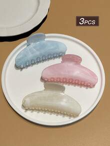 3 pezzi Fermagli per capelli da donna con sfumatura macaron, fermagli per capelli in resina lucida, fermagli per capelli grandi antiscivolo per capelli folti, fermagli per capelli con tenuta forte, accessori per la spiaggia / uso quotidiano / pendolarismo / accessori per capelli per feste, spiaggia, fermagli per capelli da donna, piccoli fermagli per capelli, accessori per capelli da donna, raccomandazione regalo - Multicolore - Visualizzare 8