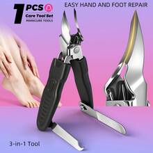 1pc 3-In-1 Oblique Large Opening Nail Clipper With Nail File, Specialized For Thick Hard Nails Of Elderly, Adult Ingrown Nail Trimmer, Portable Sharp Effort-Saving Nail Care Tool For Home Use - Specification - View 2