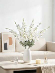1pc Large Light Purple Artificial Pampas Grass Flower, High-End Minimalist, Suitable For Mother's Day, Valentine's Day Bouquet, Wedding Scene Decoration, DIY Handheld Flower, Garden Decoration, Home Decor, Rich Color Easy To Match - White - View 5