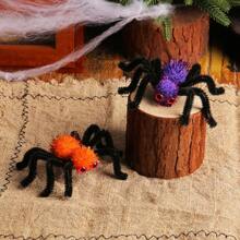1pc Halloween Realistic Spider Hair Clip, Plush Spider BB Clip, Funny Party Decoration Hair Accessory - Multicolor - View 1