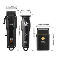 HIENA 3-Piece Professional Wireless Hair Clipper Set, Electric Hair Trimmer + Shaver, Home Adult Haircutting Tool With Haircutting Cape + Multiple Blades - View 3