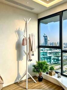 Bedroom Floor Standing Storage Rack, Vertical Coat Rack, 170cm Long X 50cm Wide, 9 Hooks Single Bar Design, Nordic Minimalist Style, Sturdy And Durable, Can Hang Clothes, Hats, Bags - Integrated Double Hook Rear Door Hanger - View 2