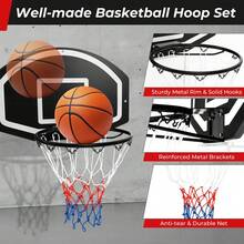 Wall Mount Basketball Hoop, 28.5¡¯¡¯ X 18¡¯¡¯ Large Backboard With 17¡¯¡¯ Rim, Shatter-Proof Backboard - Default Title - View 7