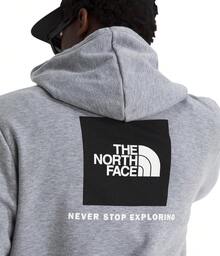 THE NORTH FACE Men's Evolution Box NSE Hoodie| Sweatshirt With 2 Piece Hood, Adjustable Drawcord, Kangaroo Hand Pocket-Father's Day EIRJ - Tnf Blekgrå Ljung - Visa 2