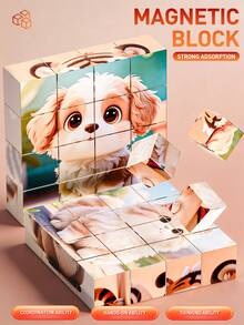 Stress Relief Toy, Magnetic Building Blocks, Magnetic Puzzle, Interesting Patterns, DIY Assembly, Six-Sided Magnetic, Office Toy, Puzzle - Multicolor - View 2