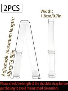 2件組女款透明隱形內衣肩帶，鐵扣可調節透明肩帶，隱形提拉式可調節內衣肩帶 - 彩色 - 查看 10
