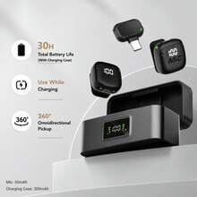 HITOZON Professional Wireless Lavalier Microphone Compatible With Iphone//Android – Plug & Play, 30H Battery With Charging Case, Intelligent Noise Cancellation For Video Recording, Vlogging & Live Streaming - View 6