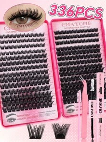 336/392 Clusters 10-18mm Fluffy Cluster False Eyelashes Set, Dense Voluminous Eyelash Extensions, Soft 3D Single Cluster False Eyelashes, Anime Cartoon Japanese Korean Style, Natural Ultra Lightweight, Includes DIY Eyelash Glue And Closure - Multicolor - View 14