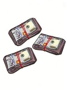 1pc/2pcs/3pcs/4pcs Roll Of Drug Money Patch Hip Hop Culture Embroidered Iron On - Multicolor - View 12
