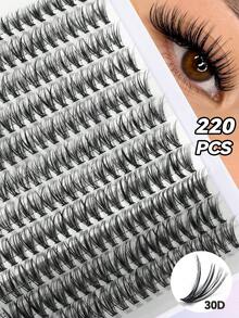 MAANGE 220件 DIY 接睫毛套組，20D/30D 簇狀單根假睫毛，9-13mm 長度，自然纖細，柔軟親膚，仿貂毛材質，適合旅行與日常攜帶，送給女性的禮物 - 彩色 - 查看 13