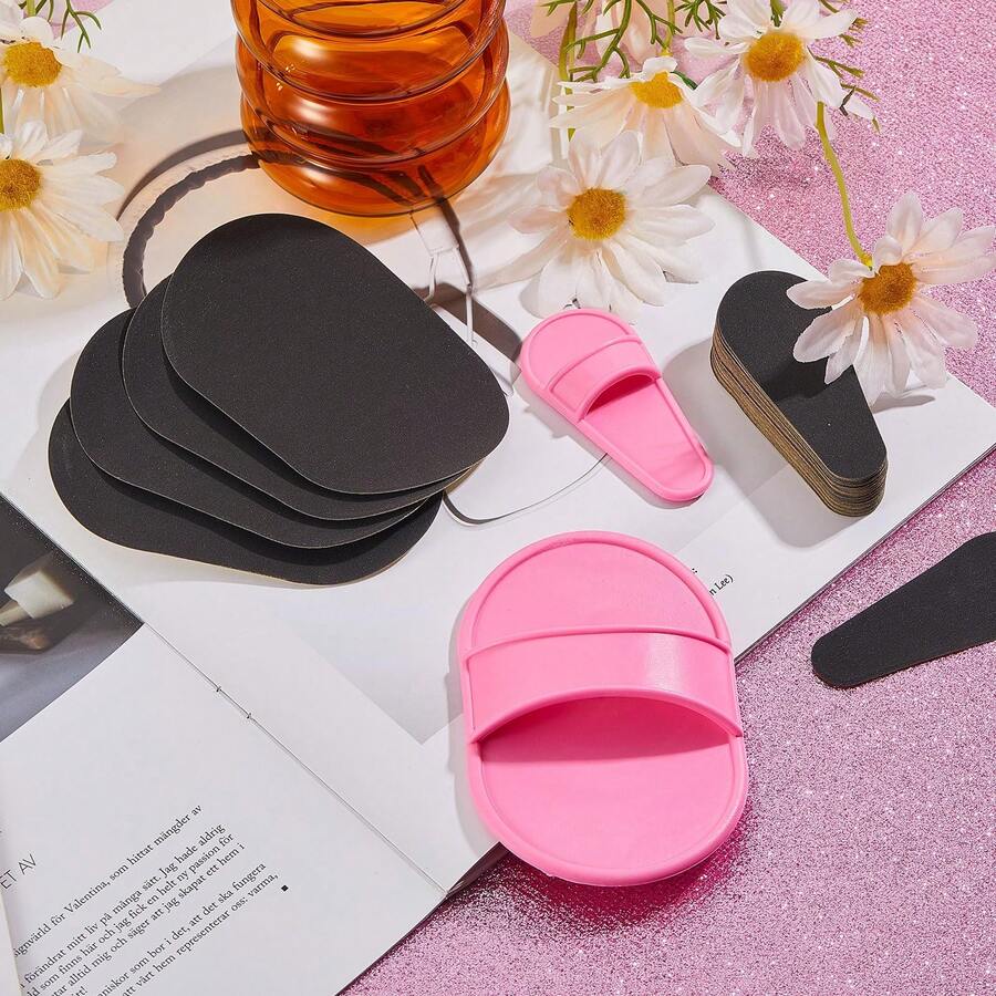 12/24/36pcs Hair Removal Set, Exfoliating Set For Girls, 2 Sizes Smooth Leg And Face Hair Removal Pads, Reusable Physical Hair Removal Tool, Fine Black Sandpaper For Lips And Skin, Face Hair Remover And Scrubbing Pads - Multicolor - View 1