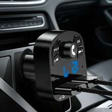 Modulador de audio MP3 para automóvil de 3.1A, receptor de audio con 2 puertos USB de carga rápida, compatible con teléfonos Apple, Android, portátiles, compatible con carga rápida y múltiples dispositivos, diseño compacto para una carga eficiente en el automóvil - Negro - Ver 5