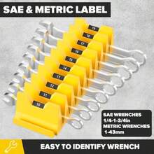 Modular Wrench Organizer Wrench Holder - Wrench Tool Organizers For Tool Drawer Storage, Wrench Storage Set With Metric And SAE Label, Wrench Rack Tool Gift For Professional Mechanics - Yellow - View 2