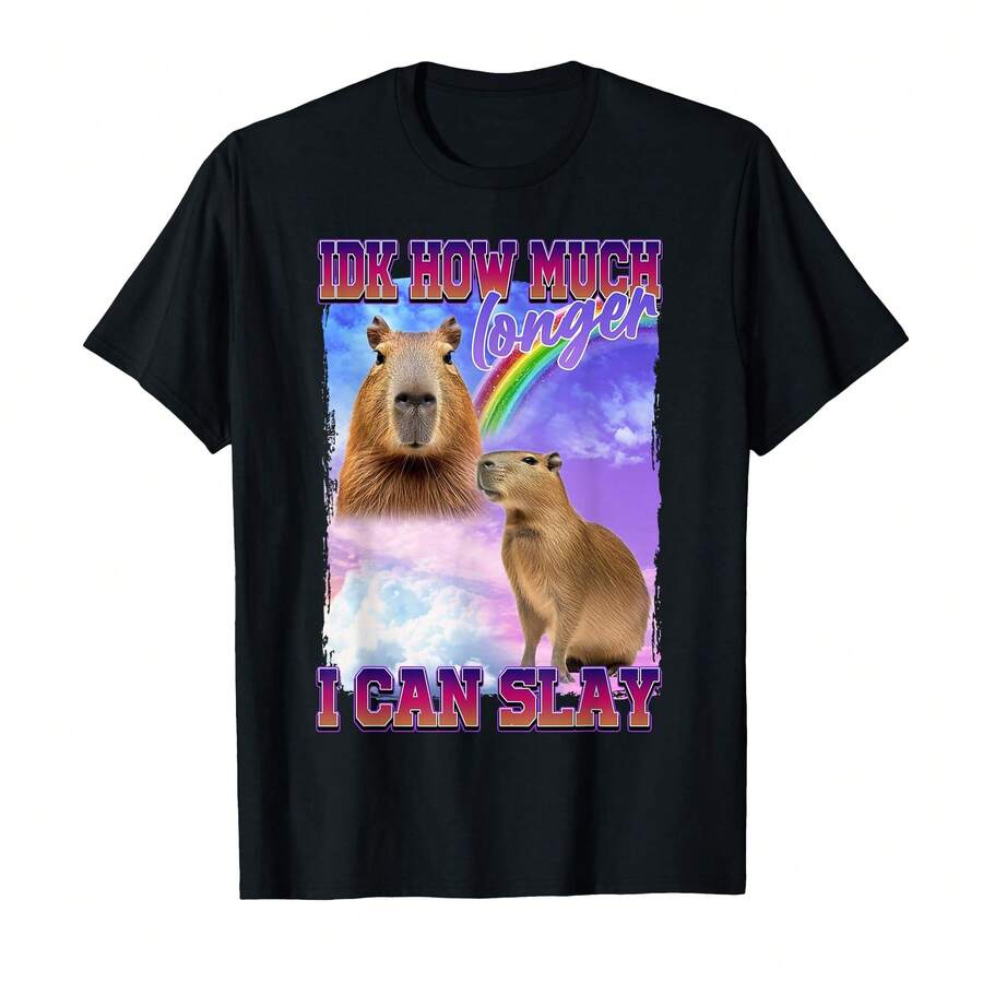 No sé cuánto tiempo más podré matar capibaras (camiseta) - Negro - Ver 1