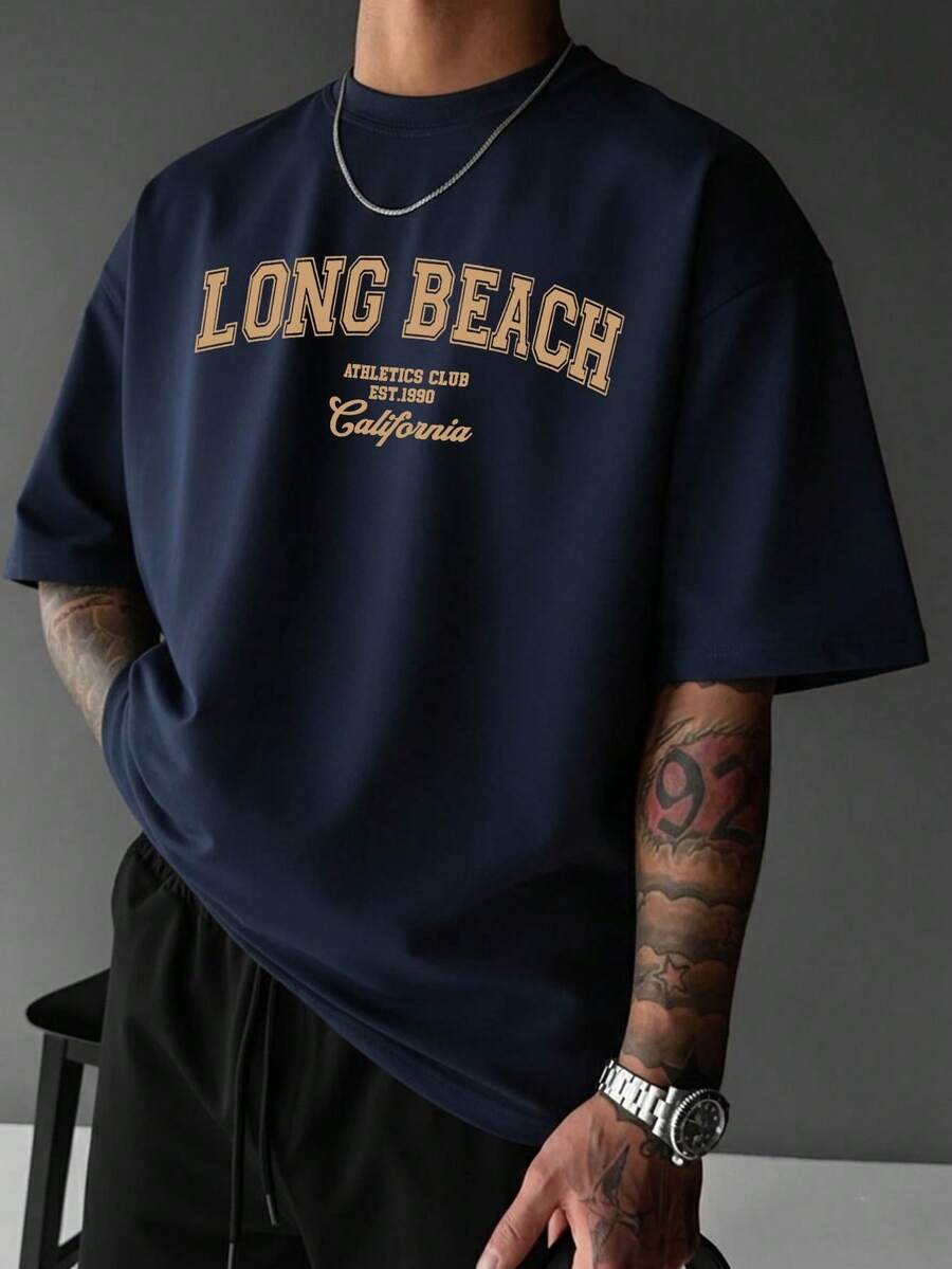 Men's Wrinkle-Resistant And Breathable T-Shirt With Custom Print | Crew Neck, Short Sleeves | Summer - Burnt Orange - View 1
