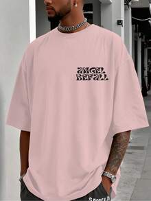 Men's T-Shirt With Angel Print - Red - View 2