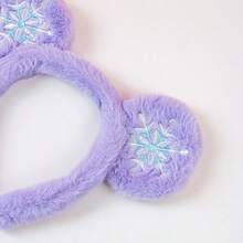 Disney 1pc Frozen-Inspired Plush Mouse Ears Headband, Soft Fuzzy Snowflake Embroidered Hairband For Women & Girls, Cute Princess Cosplay Hair Accessory - View 9