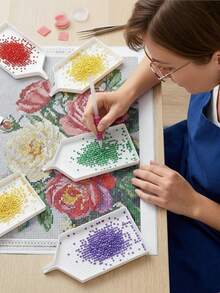 Plastic Bead Sorting Tray - Diamond Rhinestone Tray For DIY Art Crafts, Nail Art Dot Tools, Craft Supplies - A - View 6