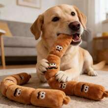 4-Piece Squeaky Sausage Dog Toys, Suitable For Chewy Dogs, Plush Chew Knotted Pull Toys, Relieve Boredom, Clean Teeth, Play Fun - Multicolor - View 10