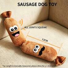 4-Piece Squeaky Sausage Dog Toys, Suitable For Chewy Dogs, Plush Chew Knotted Pull Toys, Relieve Boredom, Clean Teeth, Play Fun - Multicolor - View 13