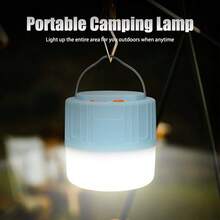 1pc LED Lantern | Rechargeable LED Camping Light With 4 Lighting Modes, USB Charging, Portable Emergency Lamp For Outdoor Activities - Plastic Shade - Multicolor - View 2