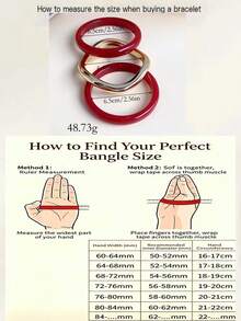 3pcs Set Fashionable Retro Bohemian Thick Multi-Layer Red Acrylic Bracelets For Women - Multicolor - View 2