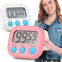 1pc Multifunction Electronic Timer, Magnetic Digital Timer, Large LCD Display, Countdown Timer With Sound/Mute Switch, Widely Used For Break Time, Cooking, Fitness, Meetings, Classrooms, Timer Gift, Apartment Essential, College Dorm Essential (New And Old Models Randomly Shipped) - Multicolor - View 4