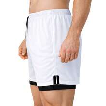 Kit Of 3 Men's Dry Fit 2-In-1 Shorts For Gym And Running With Cell Phone Pocket - BLACK/GRAY/WHITE - View 9
