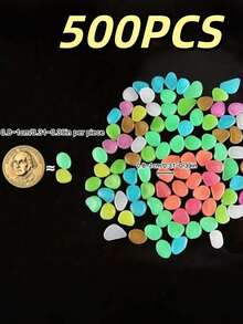 500/100/1pc Glow In The Dark Garden Pebbles, Colorful Glowing Stones, Suitable For Garden Lawn, Yard, Home Outdoor Path, Corridor And Aquarium Decoration. Glow In The Dark Stones Are Perfect For Fish Tank, Path, Flower Bed, Potted Plants, Driveway DIY Design, Home Decor And Christmas Decoration (Random Color And Style), Garden Decor Outdoor, Garden, Garden Ornaments Outdoor, Glow In The Dark, Gifts, Fairy Garden Stuff, Craft Supplies, Craft Supplies, Craft Supplies - Multicolor - View 14