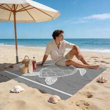 1pc Turtle Pattern Beach Mat, Extra Large Beach Mat, Lightweight And Durable. Perfect For Travel, Camping And Picnic. Adult Extra Large Size. Perfect For Beach And Outdoor Adventure - Style8 - View 6