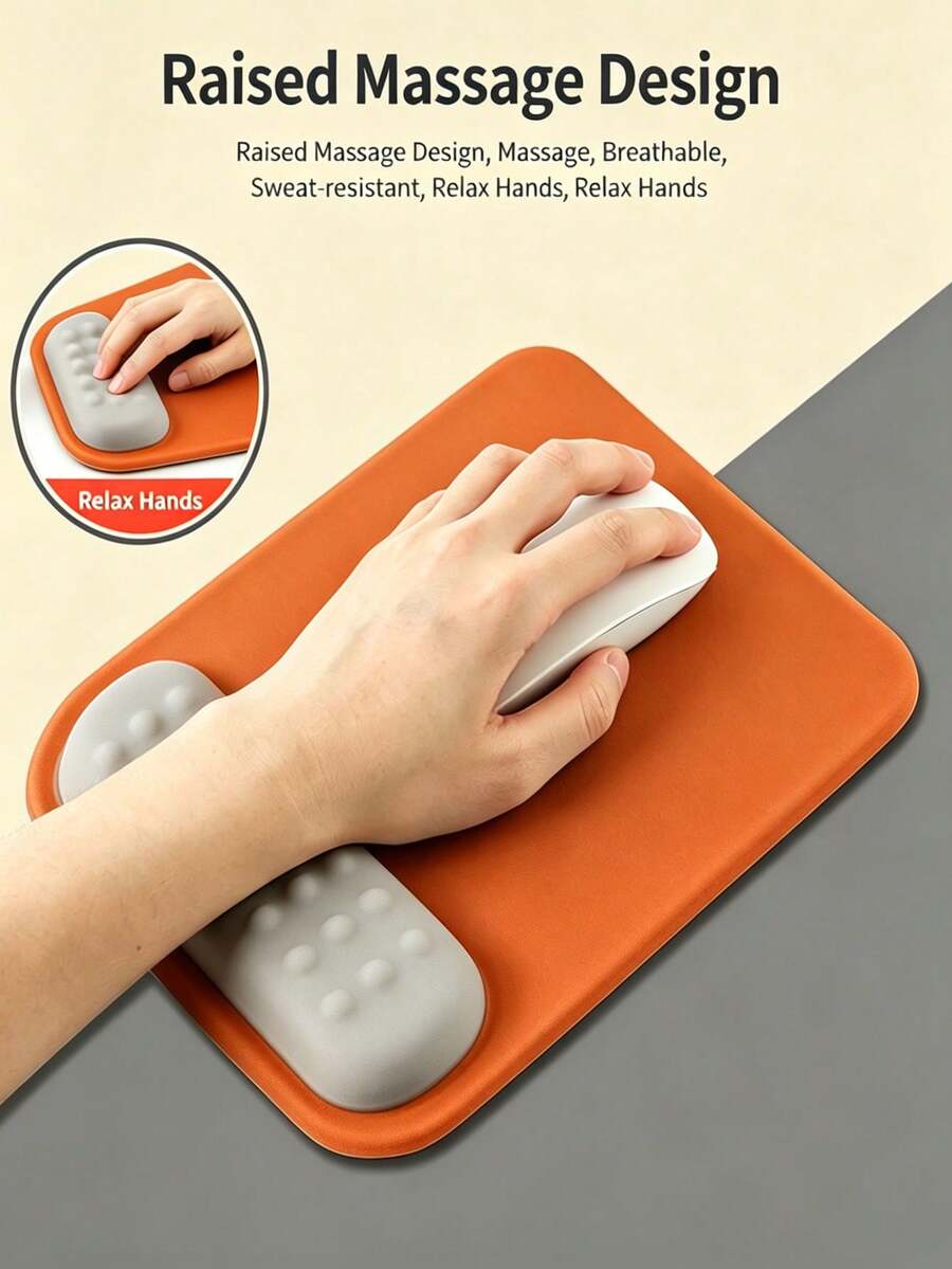 Large Ergonomic Wrist Rest Mouse Pad For Women, Memory Foam & Silicone Anti-Slip Wristband Mouse Mat - View 1
