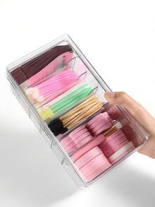 One Piece Transparent Portable Eyelash Extension And Storage Box With Lid - Dustproof Makeup ToolsStorage Box, Storage Box For Jewelry Hair Accessories And Small Items, Portable Storage Organizer, Ideal For Beauty Products, Cosmetics Storage Box - Transparent - View 8