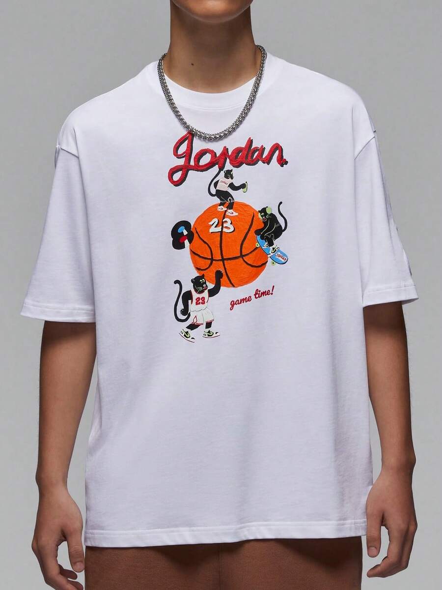 Nike 正品 JORDAN 男款籃球運動印花寬鬆短袖上衣 HM4899-100 - HM4899-100 - 查看 1