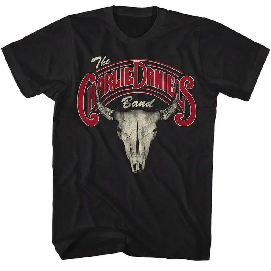 Camiseta negra con logotipo de calavera de Charlie Daniels Band - Negro - Ver 1