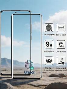 2 Packs 3D Curved Clear Tempered Glass Screen Protectors HD Clarity Explosion-Proof & Scratch-Resistant, Fingerprint ID Compatible. Compatible With Samsung Galaxy S26/S25 Compatible With Xiaomi 15T Note 15/14 Reno Series And More Models. 9H Hardness Auto Adsorption High Hardness Rounded Edge Dust-Proof Design. - 2Pcs - View 6