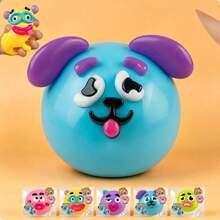 新款 Smushers Squishy-Curiosities 狗臉捏捏玩具，柔軟慢回彈壓力舒緩玩具，緩解壓力與焦慮，可愛狗臉感官指尖玩具，成人焦慮舒緩 - 彩色 - 查看 10