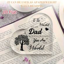 1 Stück Acryl Herzförmiges Schild, Tochter Sohn Danke Papa Baum Design, Mini Heimdekoration Tischornament, perfektes Vatertags Geburtstags Thanksgiving Geschenk - 1PC - Übersicht 6