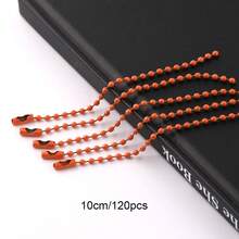 Hot Selling 120Pcs 10cm Color Painted Iron Ball Chain Round Disc Tag Chain DIY Kuka Pendant Bag Keychain Accessories - 10cm Round Bead Iron Chain - View 14