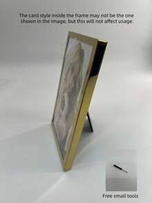 4*6, 6*8, 8*10 Inch Metal Photo Frame, Durable And Sturdy, Can Be Displayed On Tabletop Or Hung On Wall, Elegant And Long-Lasting Home Decor, Holiday Gift, Gold Or Silver Available - Multicolor - View 11