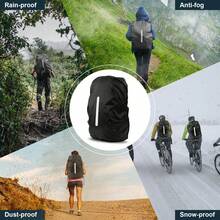 1pc 15-75L Black Backpack Rain Cover, Waterproof, Dust-Proof, Suitable For Outdoor Travel, Hiking And Climbing Backpacks, Foldable, With Reflective Strip, Suitable For Outdoor, Climbing, Commuting, School, Home, Travel Storage - A - View 7