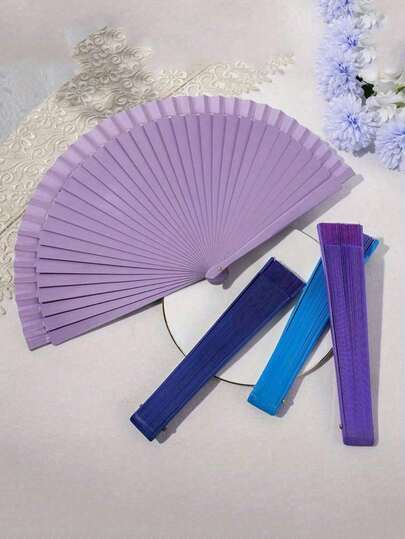 Éventail pliant vintage à main, éventail en bois de couleur unie, éventail pliant en bois de style minimaliste pour femmes, minimaliste moderne, éventail pliant classique de couleur unie, accessoire de performance de danse, décoration de mariage et de fête à la maison