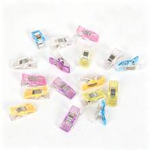 20/50/100 piezas de clips de costura de colores, clips de plástico multiusos para ganchillo, tejido y ropa, clips de unión de colores con cortador giratorio - Talla única - Ver 2