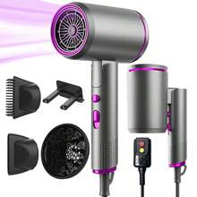 Pengering Rambut Ion Negatif Profesional dengan Diffuser, Nozzle Konsentrator, dan Pengait Gantung, Dirancang untuk Rambut Keriting. Nozzle Teknologi Keramik untuk Pengeringan Cepat, Hasil Berkualitas Salon. Ringan, Senyap, Dapat Dilipat, Praktis untuk Dibawa Bepergian. - Steker Tipe AS A (110-127V) - View 14