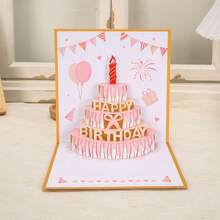 1PC/5PCS/10PCS Hot-Selling Creative Premium 3D Pop-Up Cake Colorful Cute Folding Birthday Greeting Card With Gift Envelope - Cake Greeting Cards - View 7