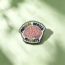 Mental Health Matters Enamel Pin, End The Stigma Of Anxiety, Raise Awareness For Mental Therapy, Positive & Happy Reminder Pin Gift - Pink - View 5